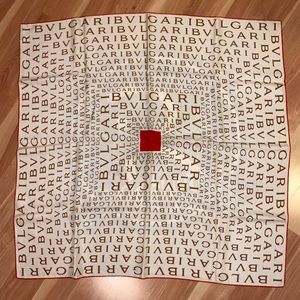 Bvlgari 3D Monogram Silk Scarf Tan